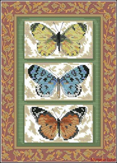 Набор для вышивания "Три бабочки"