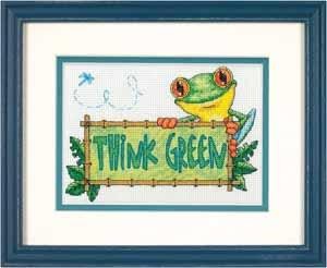 Набор для вышивания "Зеленые мысли от лягушки"