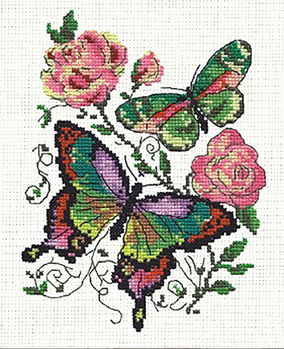 Набор для вышивания "Бабочки и розы"