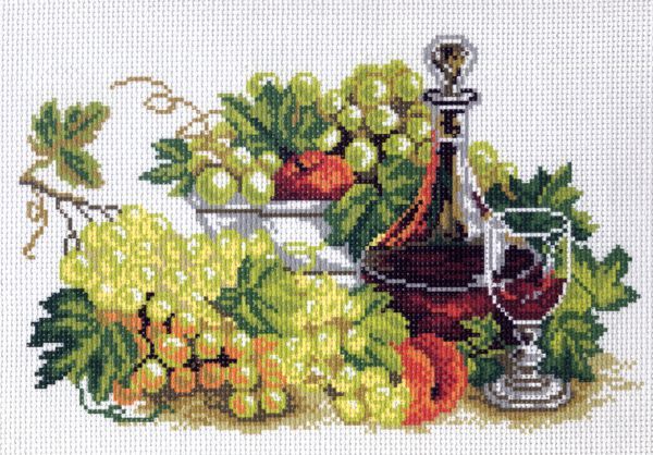 Канва с рисунком "Натюрморт с виноградом"