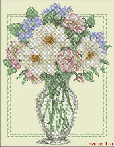 Набор для вышивания "Цветы в высокой вазе"