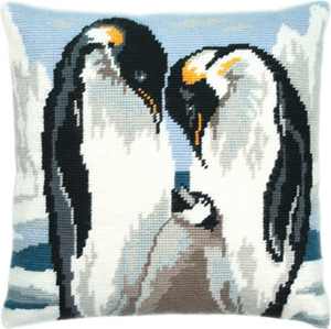 Набор для вышивания Подушка "Влюбленные пингвины"