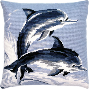 Набор для вышивания Подушка "Дельфины"