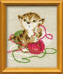Набор для вышивания "Котёнок с клубками"