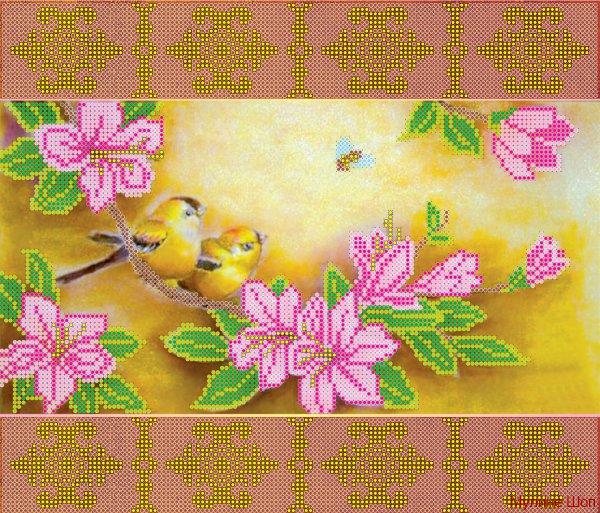 Ткань с рисунком "Весеннее цветение"