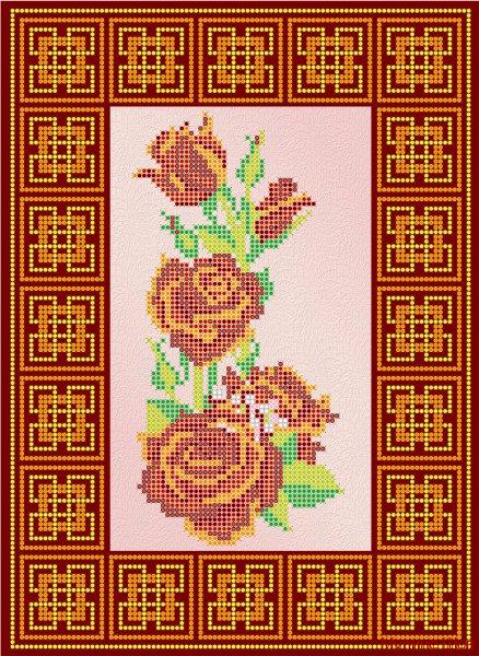 Ткань с рисунком "Роза красная"