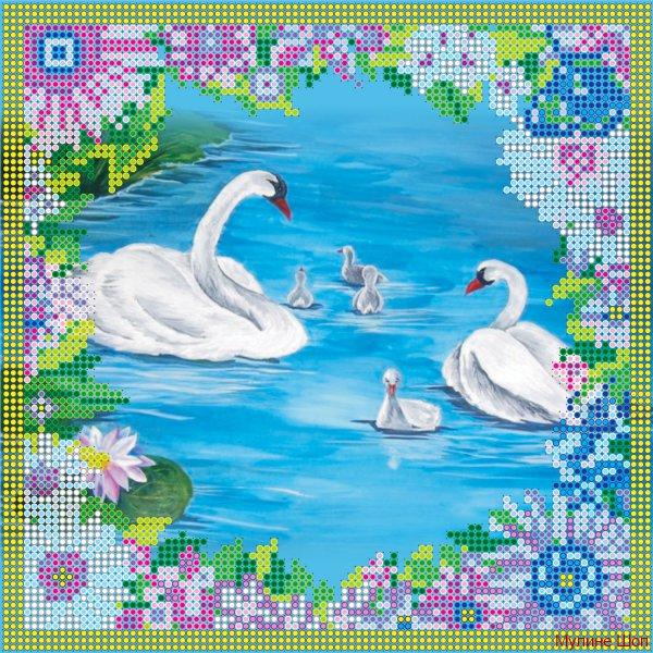 Ткань с рисунком "Лебеди"
