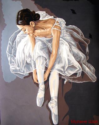 Канва с рисунком "Балерина"