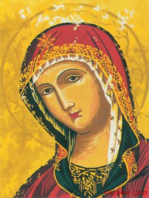 Канва с рисунком "Пресвятая Богородица"
