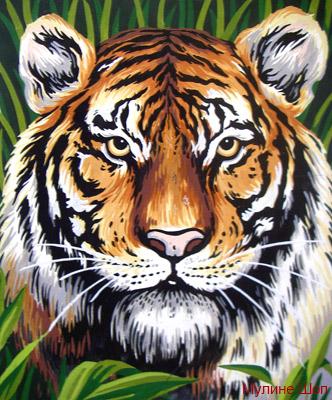 Канва с рисунком "Тигр"