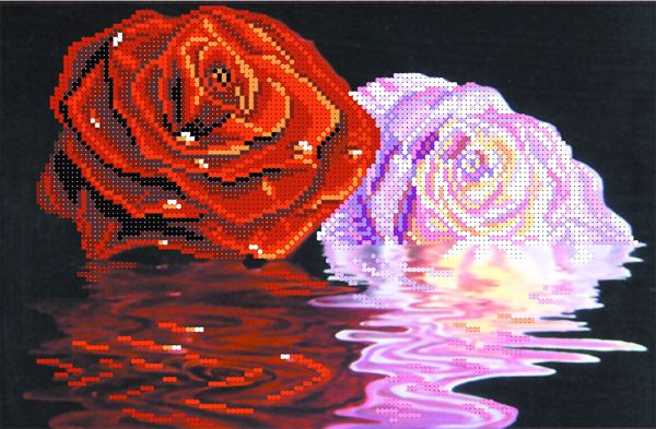 Ткань с рисунком "Две розы"
