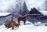 Канва с рисунком "Зима"