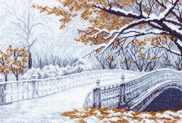 Канва с рисунком "Первый снег"