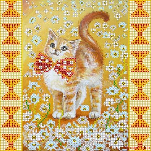 Ткань с рисунком "Солнечный котенок"