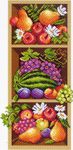 Канва с рисунком "Полка с фруктами"