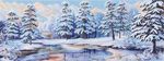 Канва с рисунком "Зимний лес"