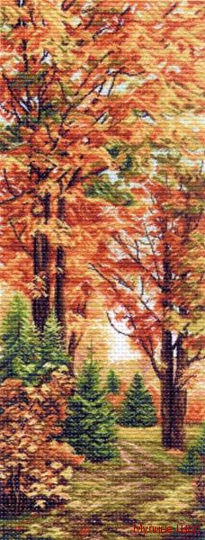 Канва с рисунком "Осенняя пора"