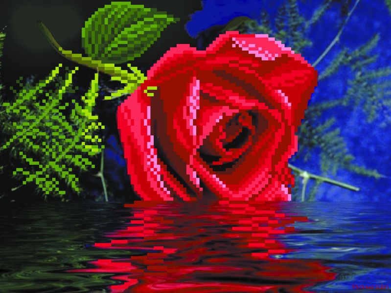 Ткань с рисунком "Роза"