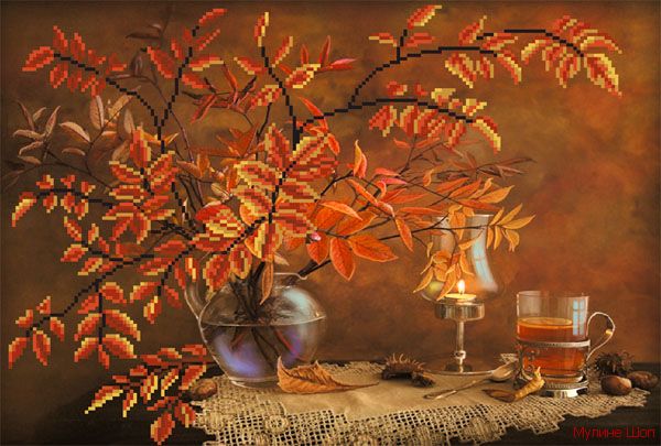 Ткань с рисунком "Осенний натюрморт"