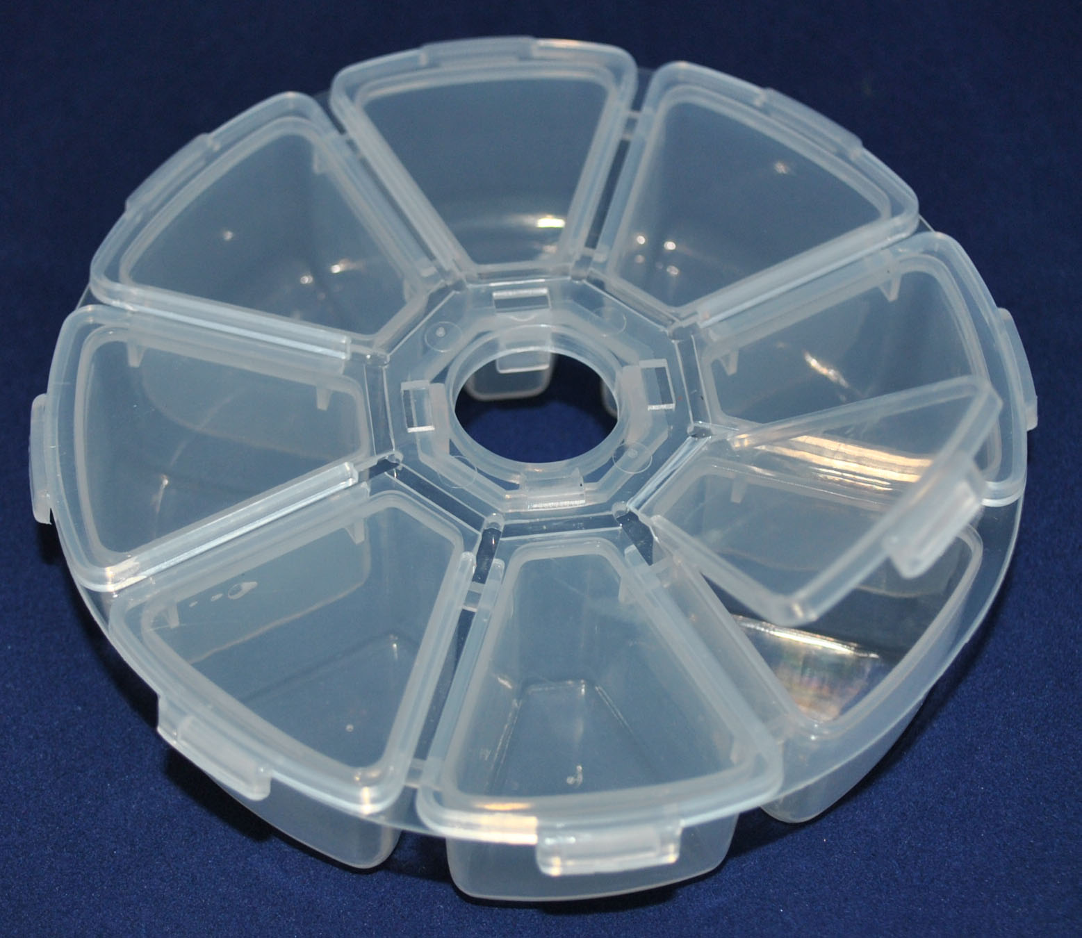 Коробка для бисера круглая пластик (8 ячеек)