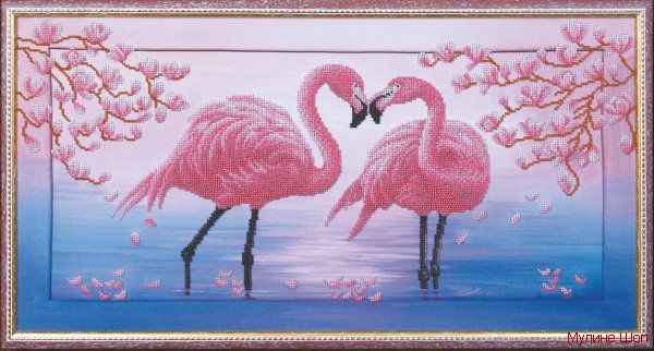 Набор для вышивания "Розовые фламинго"