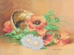 Ткань с рисунком "Корзина полевых цветов"