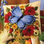 Набор для вышивания Подушка "Голубая бабочка"