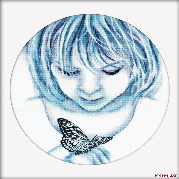 Набор для вышивания "Девочка и бабочка"