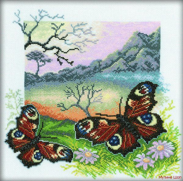 Набор для вышивания "Из серии "Бабочки" Павлиний глаз"