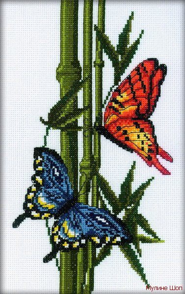 Набор для вышивания "Бабочки и бамбук"