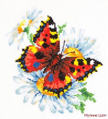 Набор для вышивания "Бабочка и ромашки"