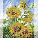 Ткань с рисунком "Солнечные цветы"