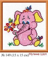 Набор для вышивания "МАЛ "Розовый слоник"