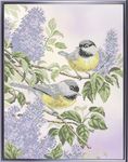 Ткань с рисунком "Птички-синички"