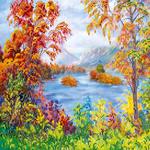 Ткань с рисунком "Осенняя сказка"