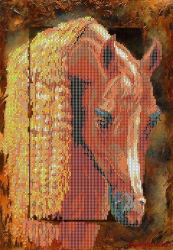 Ткань с рисунком "Рыжий конь"