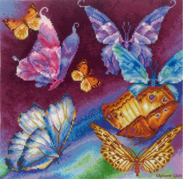 Набор для вышивания "Радужные бабочки"