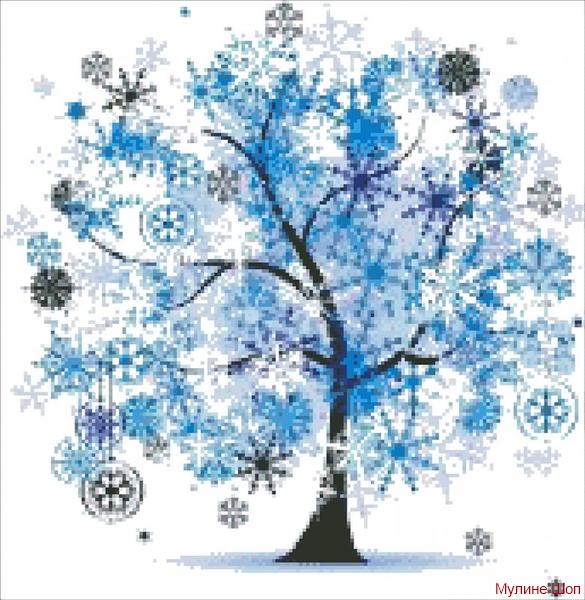 Алмазная мозаика "Новогоднее дерево"