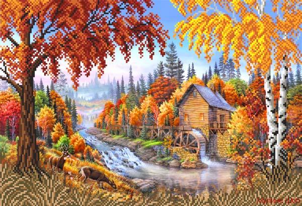Ткань с рисунком "Осень"