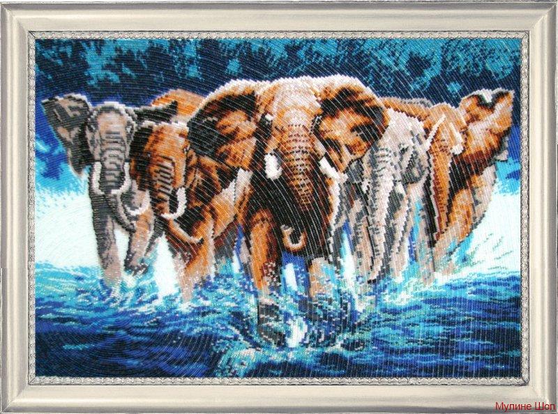 Набор для вышивания "Африканские слоны"