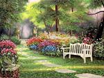 Ткань с рисунком "Отдых в саду"