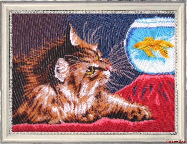 Набор для вышивания "Котенок и золотая рыбка"