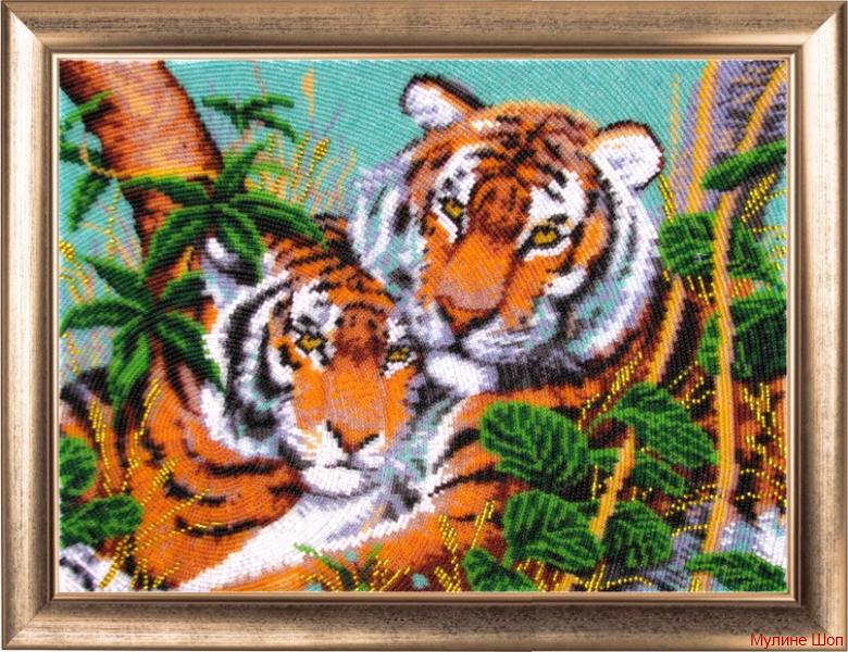 Набор для вышивания "Тигры в джунглях"