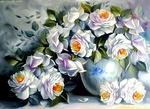 Алмазная мозаика "Белые розы"