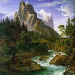 Алмазная мозаика "Река у подножья горы"