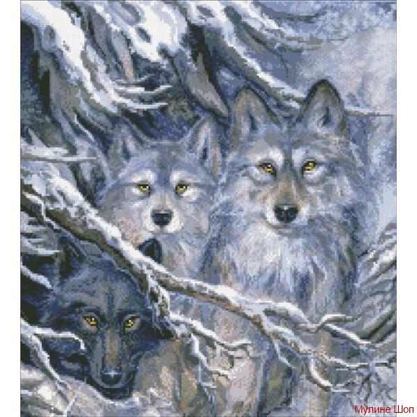 Алмазная мозаика "Волки"