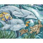 Алмазная мозаика "Дельфины"