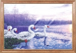 Ткань с рисунком "Лебеди на закате"