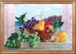 Ткань с рисунком "Груши с виноградом"