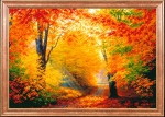 Ткань с рисунком "Разноцветная осень"